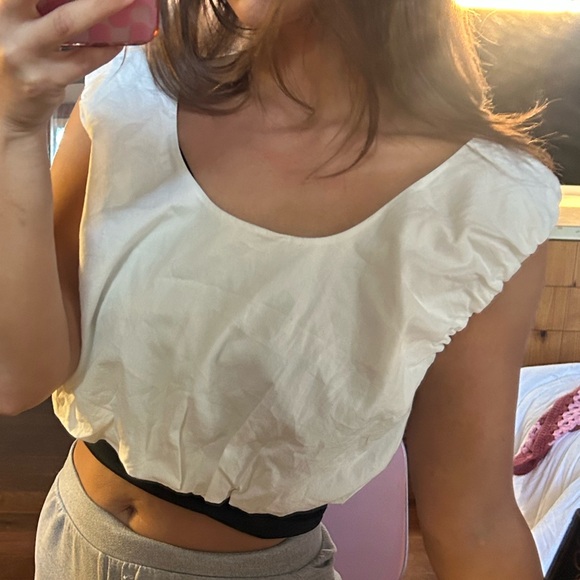 Free People Tops - Free People NWT White bubble cropped Blouse